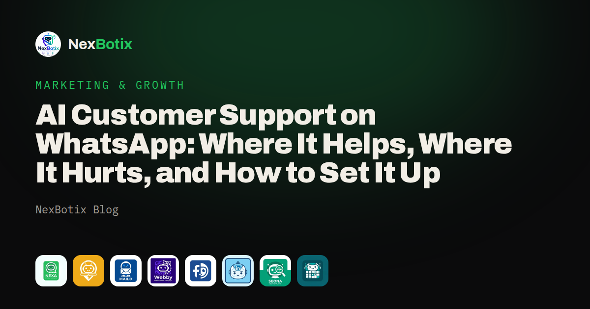 A customer support conversation on WhatsApp handled by AI with a human ready to step in