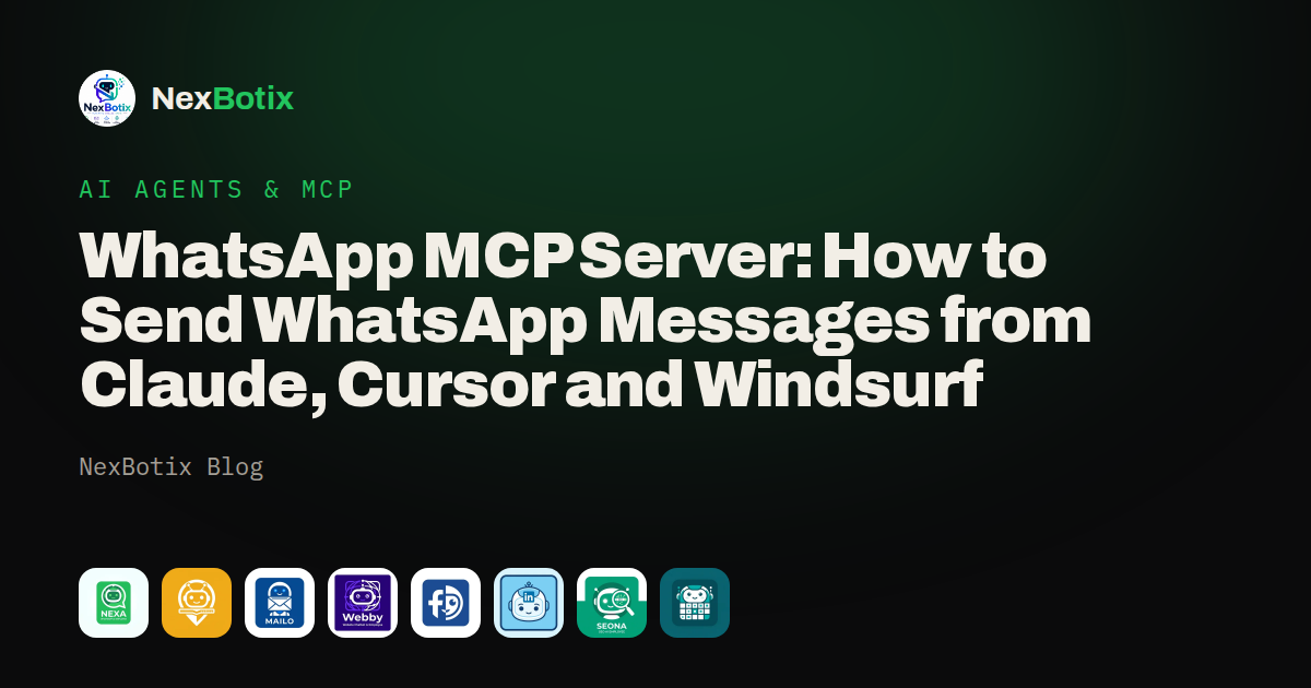 An AI agent sending a WhatsApp message through the Model Context Protocol